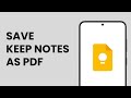 how to make pdf from keep notes