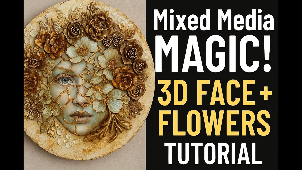 Mixed Media - Ethereal Floral Face - Tutorial
