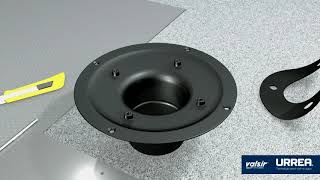 Instalación de coladera en piso con membrana impermeable de plástico
