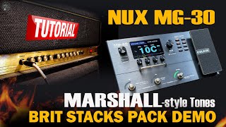 Nux MG 30 BRIT 2000 Marshall-style Free Settings &amp; PACK DEMO