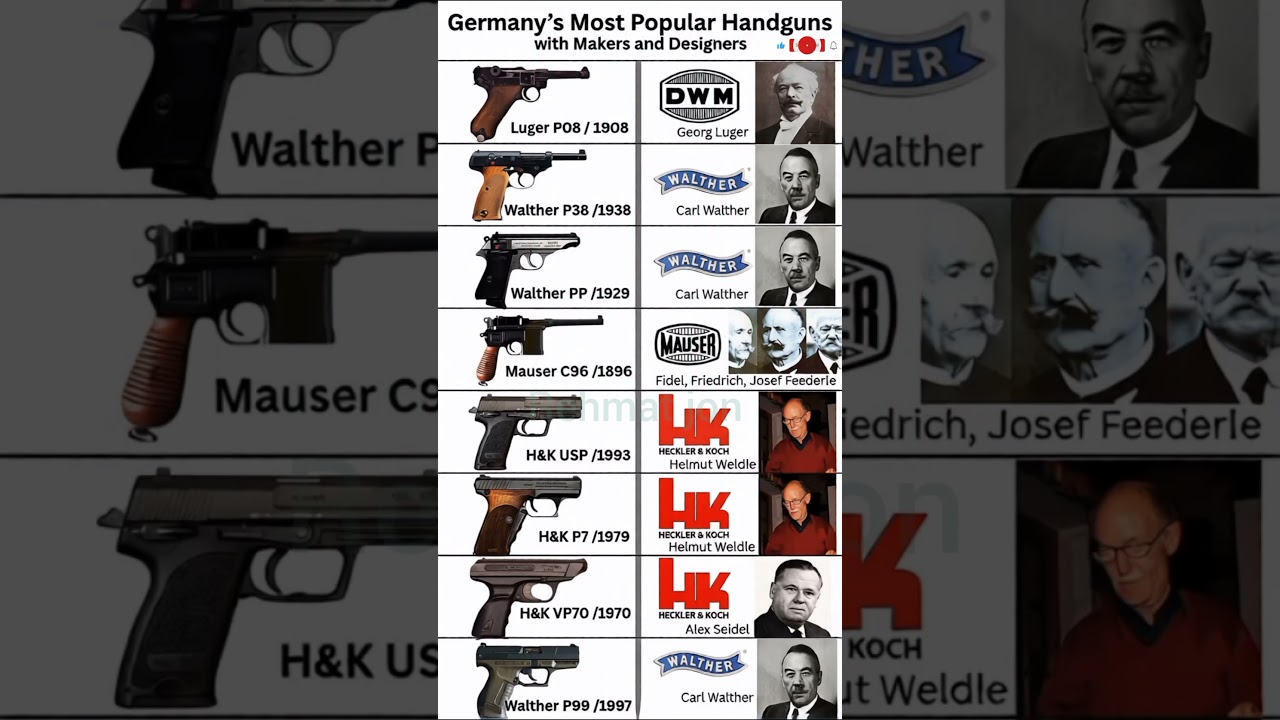 The Evolution of German Engineering: Iconic Handguns, Makers, and Designers