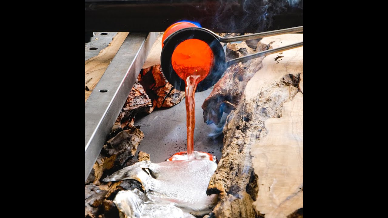 From Tree to Treasure: Making Olive Wood Table With Aluminum Rivers! 🪵🍃 