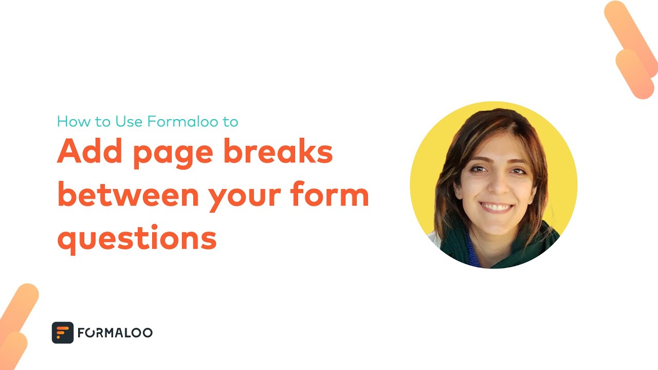 How to add page breaks between your form questions - YouTube