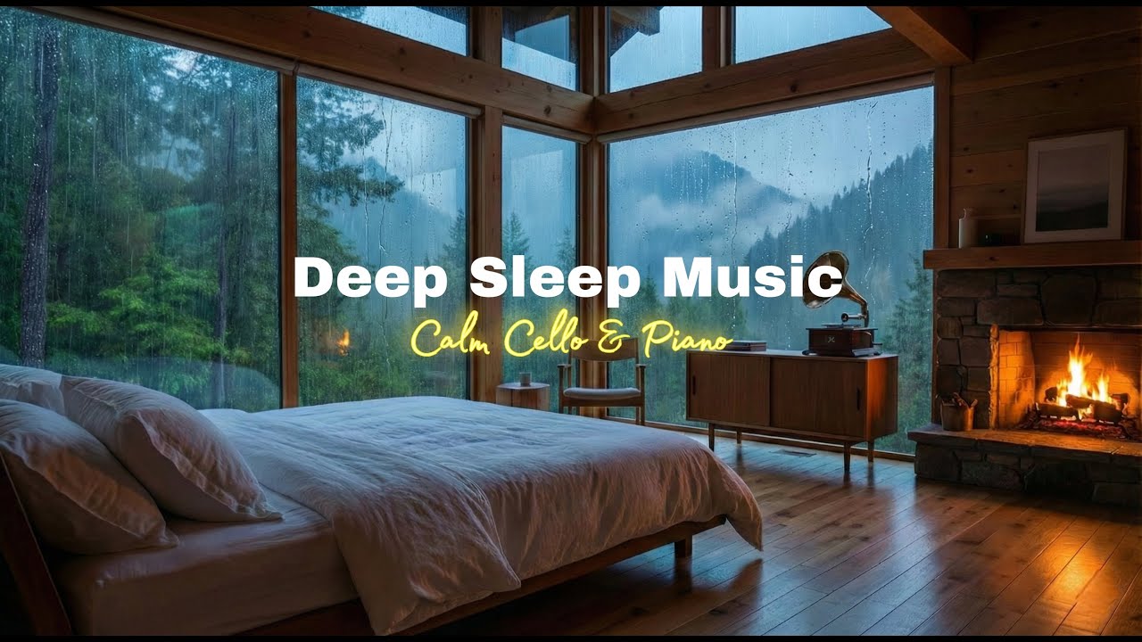 Deep Sleep Music with Rain Sounds | Calm Cello & Soft Piano for Night Relaxation