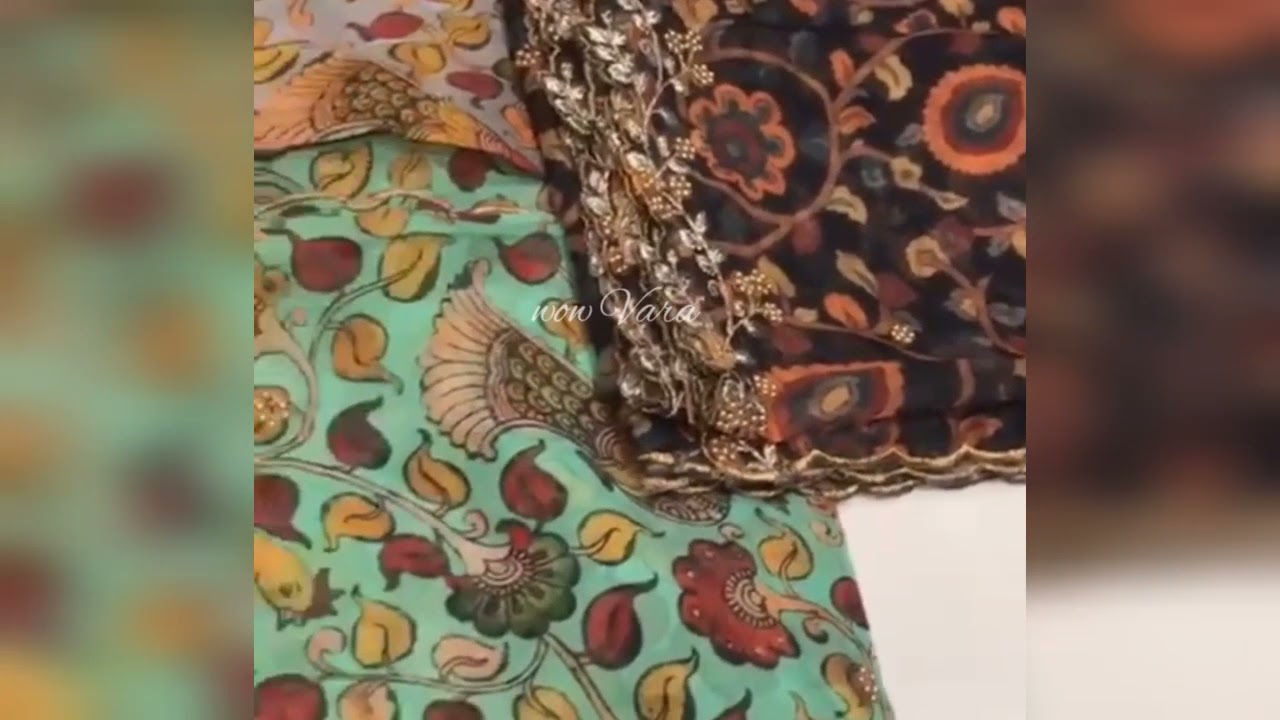 Kalamkari Printed Cutwork Dhupatta