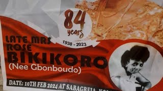 Watch the obituary announcement of Late Mrs Rose Bikikoro at 84yrs