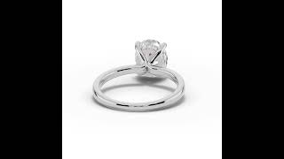 Oval Lustre Hidden Halo Solitaire White Gold