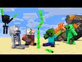 Monster school  aliens  bottle flip challenege  minecraft animation