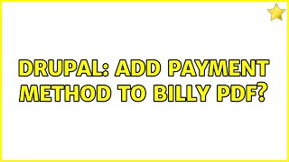 Drupal: Add payment method to Billy PDF?