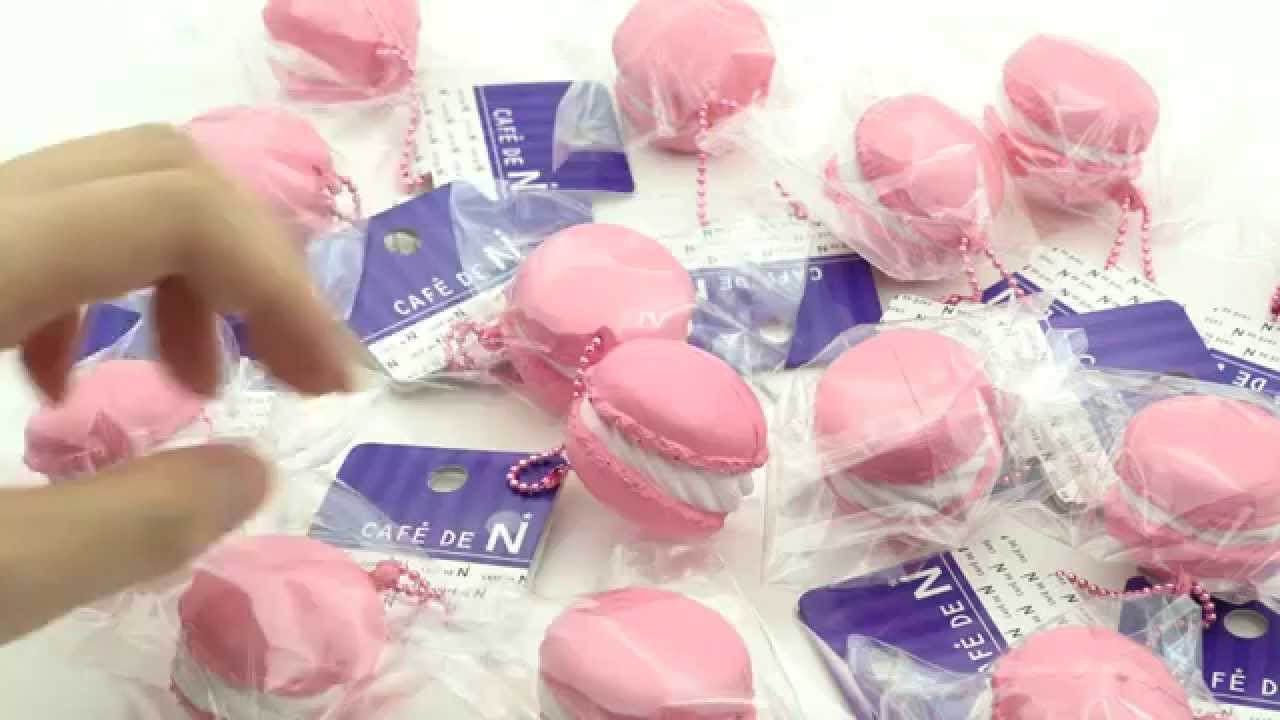 pale pink macaron squishy charm / spongy charm