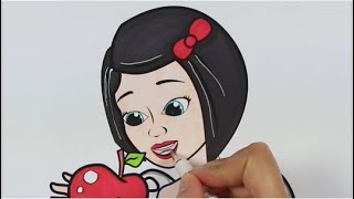 สโนว์ไวท์ | สมุดระบายสี - สมุดระบายสีมือขนาดเล็ก - How To Paint Snow White