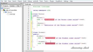 73   Order of Execution of Constructors and Destructors in Inheritance