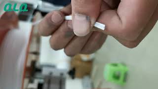 How to through fabric and nose bridge wire inside the cutting machine 2