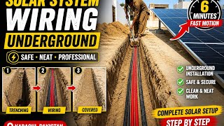 Solar System Wiring Underground | Fast Motion Installation | Complete Solar Setup in 6 Minutes