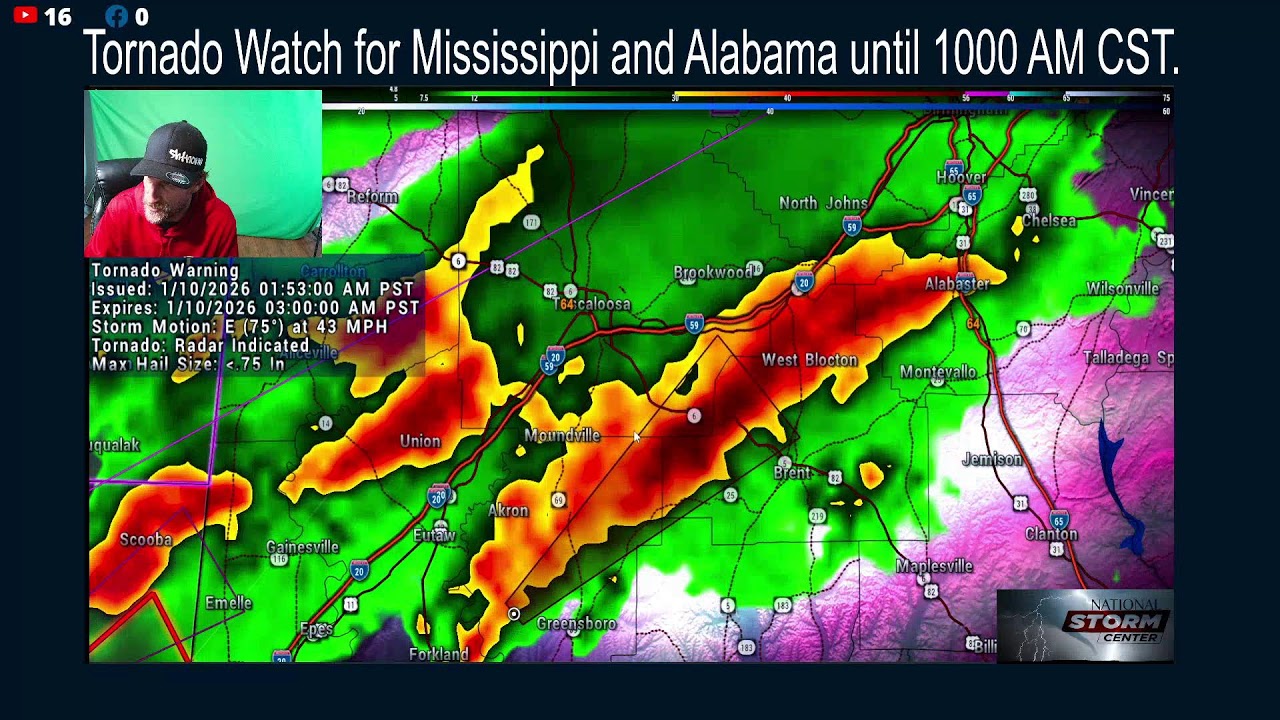 LIVE: TORNADO WATCH ISSUED FOR LOUISIANA AND MISSISSIPPI - YouTube