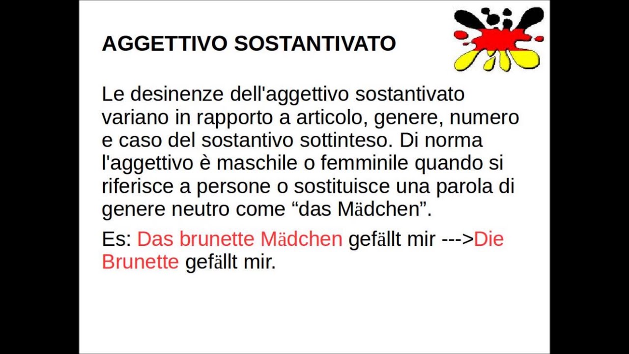 Lezioni di tedesco 60 - aggettivo sostantivato