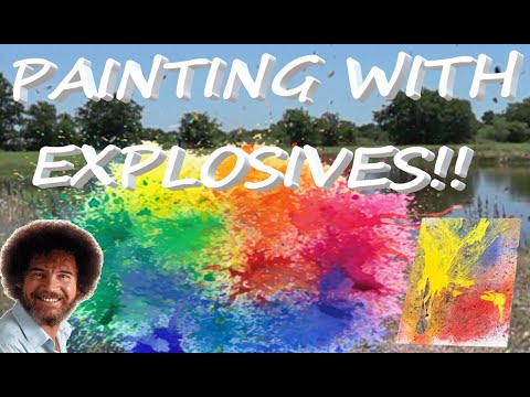 🧨PAINTING WITH FIREWORKS!! EXPLODING PAINT CANS!!🧨 - YouTube