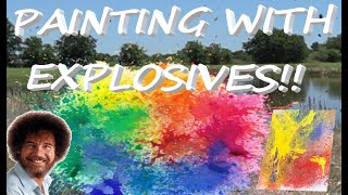 🧨PAINTING WITH FIREWORKS!! EXPLODING PAINT CANS!!🧨