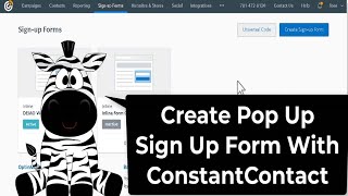 Constant Contact Tutorial - Make a Popup Signup Optin Form -  Wordpress