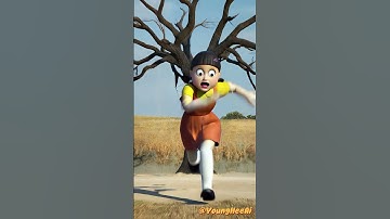 Squid Game Young-hee AI hilariously running away from a tsunami? #squidgame #comedy