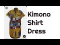 How to make Kimono Shirt Dress/Dolman sleeve Shirt Dress(Cutting and Stitches)