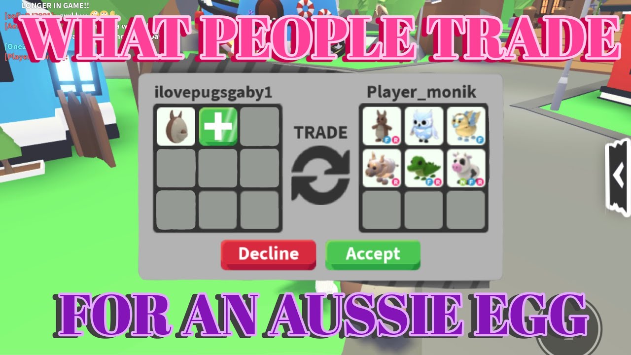 Aussie Egg, Trade Roblox Adopt Me Items