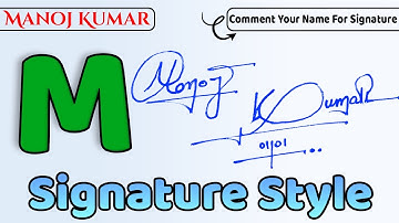 ✔️ Manoj Kumar Name Signature Style Request Done
