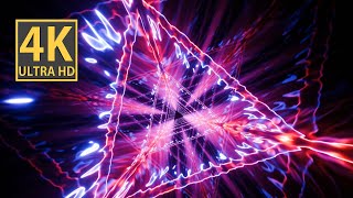 Abstract Background Video 4K Screensaver Tv Red Blue Triangle Tunnel Flames Vj Loop Neon Soft Calm