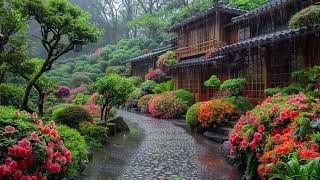 Calming Rain Sounds in a Peaceful Japanese Zen Garden 🌧️ Ideal for Relaxation and Sleeping