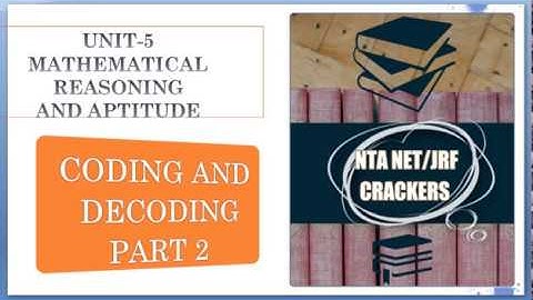CODING AND DECODING  NTA NET JRF CRACKERS PAPER 1 part 2