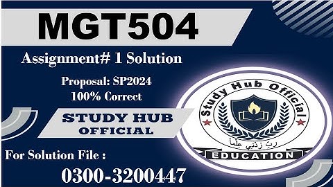 MGT504 Assignment 1 Solution Spring 2024, MGT504 Assignment 1 solution 2024, MGT504 assig 1 solution