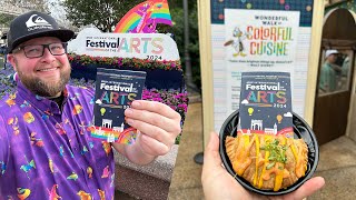 EPCOT Festival Of The Arts 2024 | NEW Food & The Wonderful Walk of Colorful Cuisine | Disney World