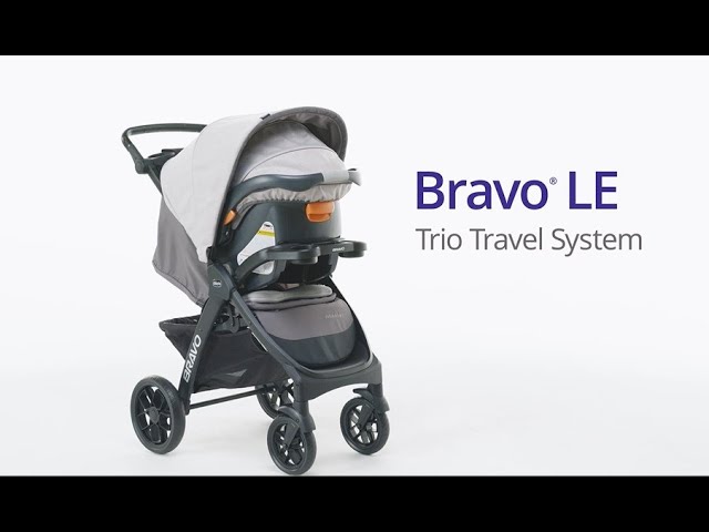 Chicco Bravo 3-in-1 Trio Travel System, Quick-Fold Stroller with KeyFit 30  Infant Car Seat and base | Camden/Black