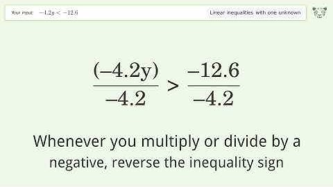 Solving Linear Inequalities: -4.2y is Smaller Than -12.6