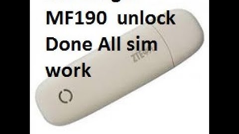 Zte wingle MF190  unlock Done All sim work
