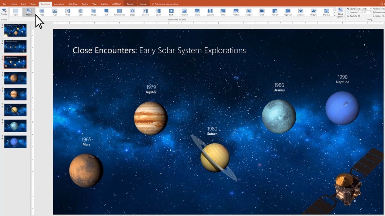 Morph your slides in PowerPoint