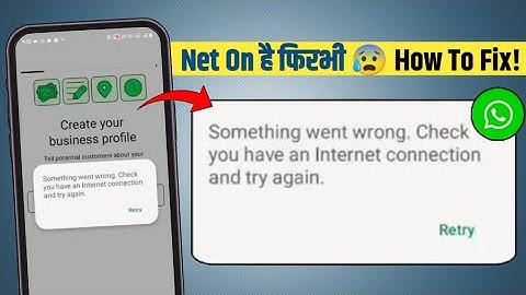 Something went wrong check you have an internet connection and try again WhatsApp business problem 