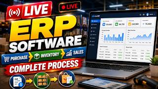 Live ERP Software Tutorial | Purchase, Inventory, Sales & Invoice Complete Process