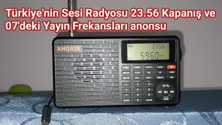 Saat 23.56 Türkiye'nin Sesi Radyosu Kapanış ve Yarınki Yayın Frekans Anonsu... Frekans 5960 khz Resimi