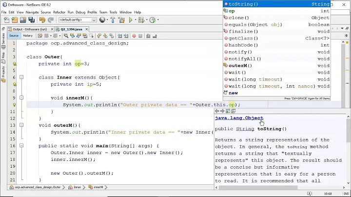 Can you access outer private members from an inner class (and vice versa)? enthuware.ocpjp.v8.2.1394