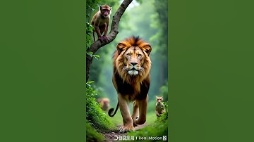 The Old Monkey and the Lion  #ai #shortsfeed #animatedshort