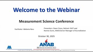 ANAB Webinar: Measurement Science Conference