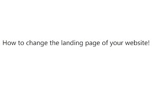 How to change the  landing page of your Yclas website!
