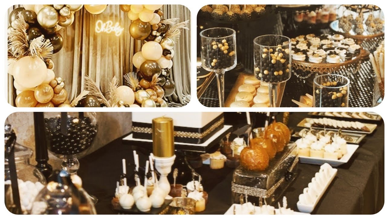 Black And Gold Party Decorations  Black & Gold Table decorations