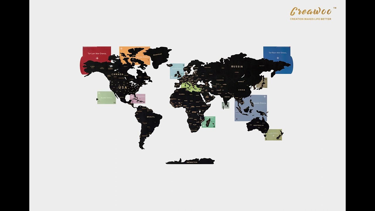 INSTRUCTION-WOODEN WORLD MAP WALL DECOR (150x85CM)