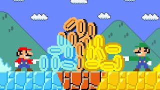 Super Mario Bros. but Mario and Luigi touch turn to Ice and Gold