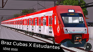 OpenBVE - BRAZ CUBAS x ESTUDANTES com o TUE SÉRIE 8500 da CPTM! Linha 11 Coral