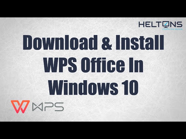 How to Download and Install WPS Office in Windows 10 - YouTube
