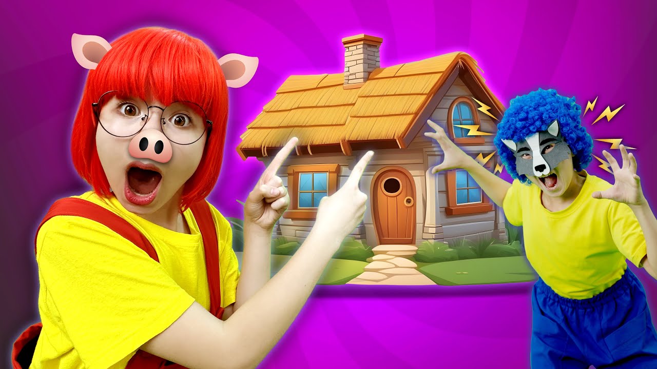 Three Little Pigs And Wolf - Nursery Rhymes & Kids Songs | Hahatoons ...