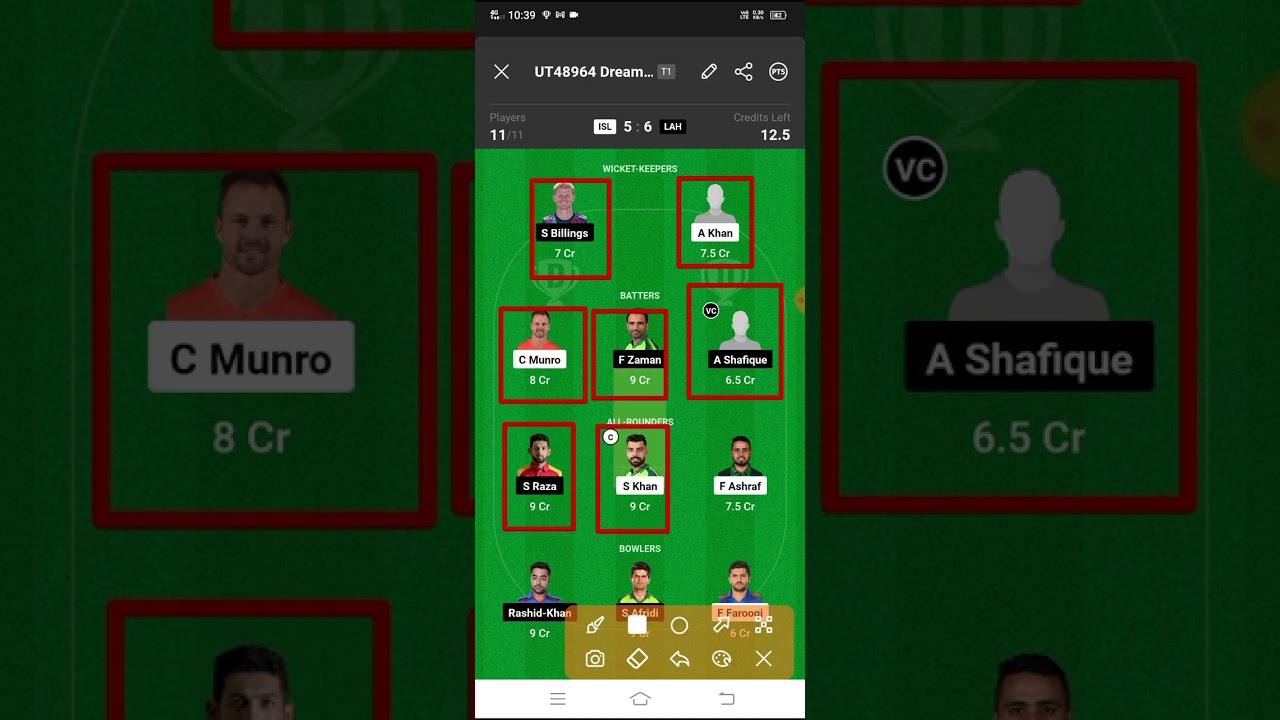 LAH vs ISL dream 11 prediction/ ISL vs LAH dream 11 prediction/ 